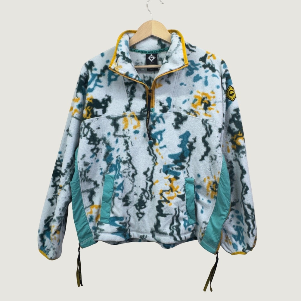 Outdoor Afro x REI Fleece Pullover Medium Multi Color Gorpcore Quarter Zip